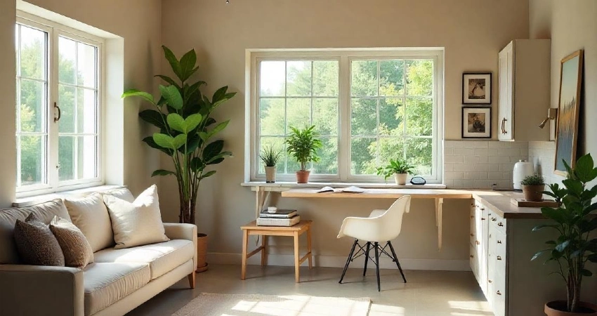 Garage transformed into a cozy space