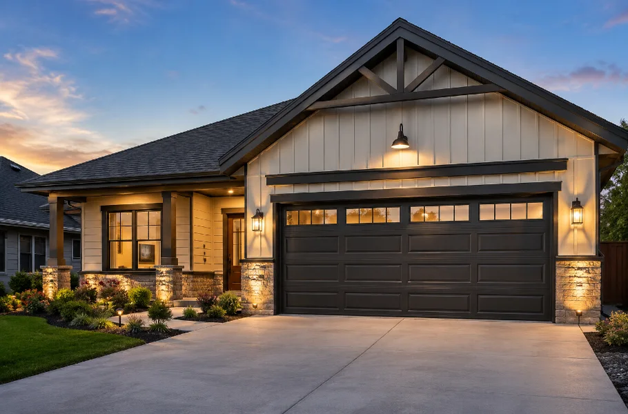 Modern Craftsman Home at Twilight