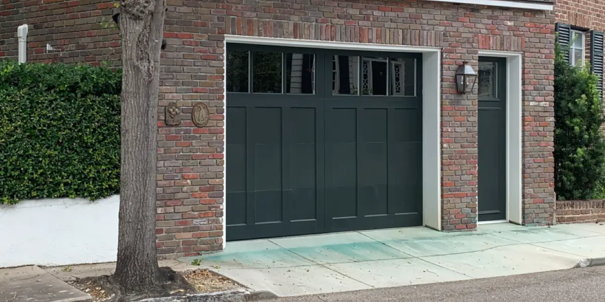 Modern style garage doors steel and glass