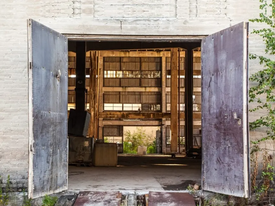 Old Commercial Garage Door