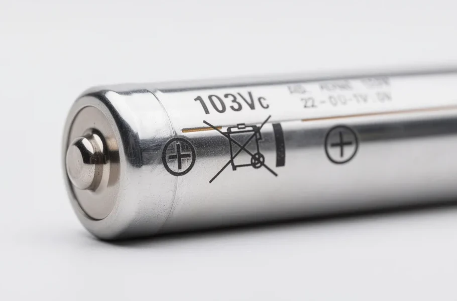 a close-up view of a garage door opener battery