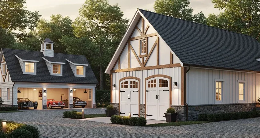 a collection of beautifully designed carriage houses and specialty garages