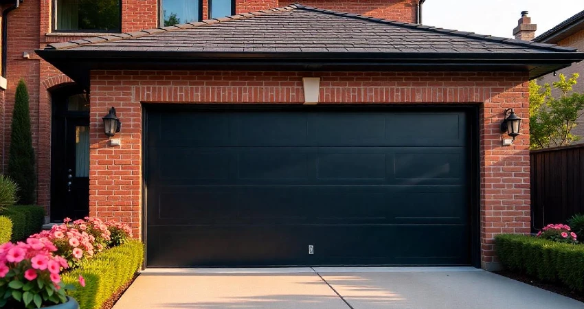 black steel garage doors