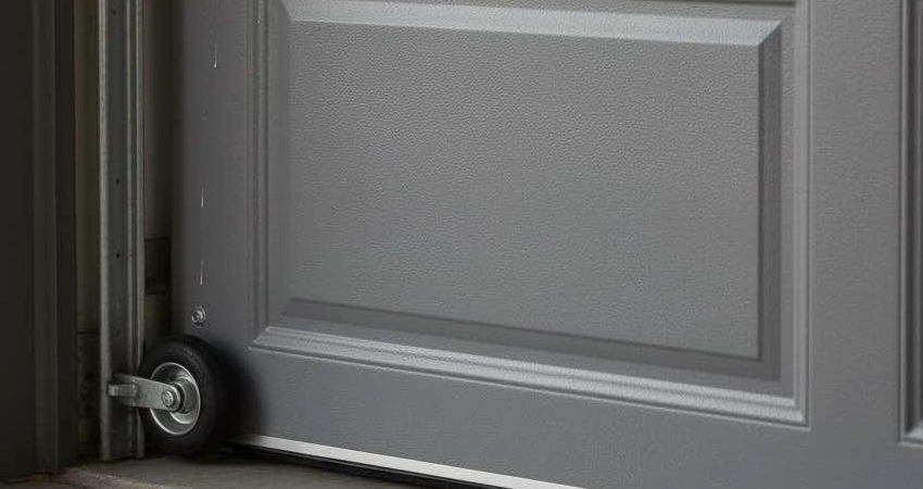 close-up of a generally manufactured steel garage doors