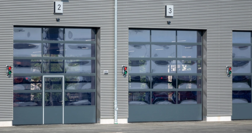 glass commercial garage door