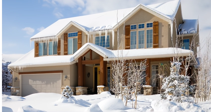 insulated garage door during snow and winter months