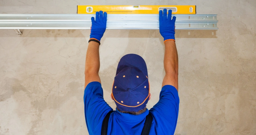 man using spirit level