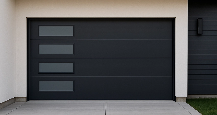 modern black garage door