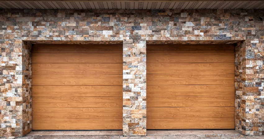 modern wooden garage doors