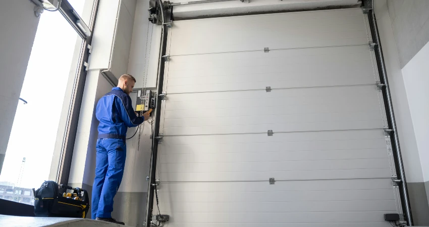 repairing a commercial garage door