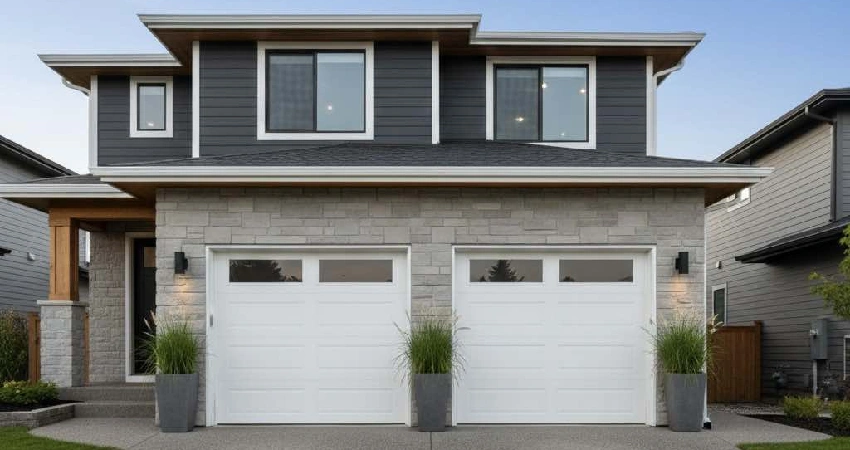 white garage doors