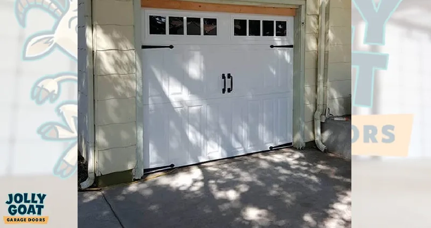 white side-hinged garage doors