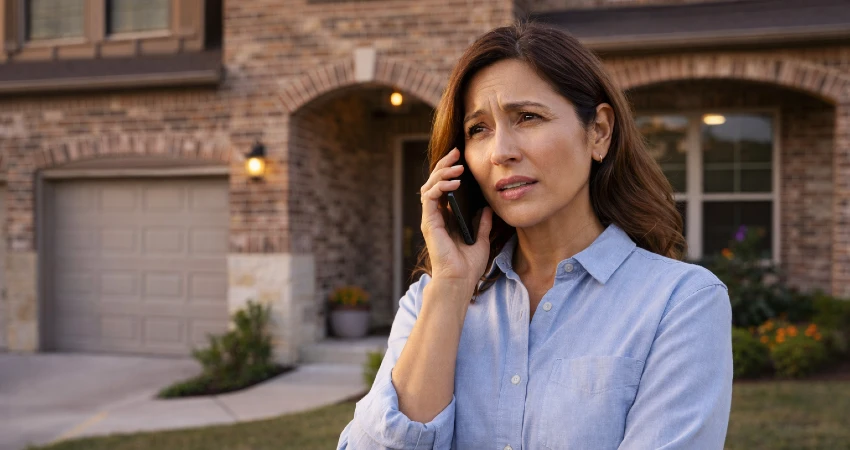 woman calling for a professional help