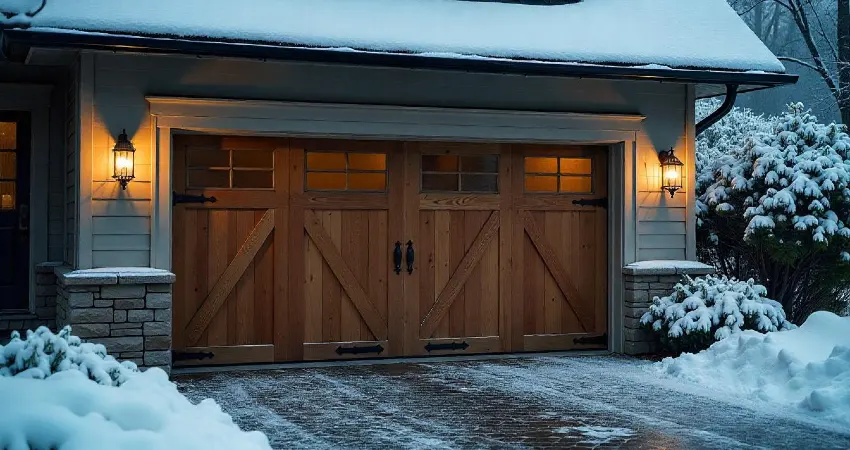wood-look garage doors to boost home's curb appeal