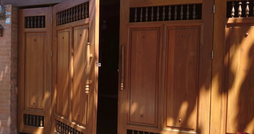 wooden insulated garage door